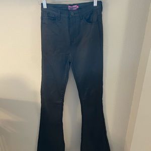 edikted faux leather flare jeans